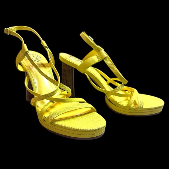 🎉HP ⭐️ EUC Vince Camuto Neolette Dress Sandal in
Primrose Yellow. Size 8/38.5 - Picture 3 of 11